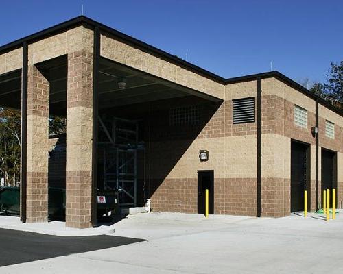 Exterior photo of the brick/stone facility